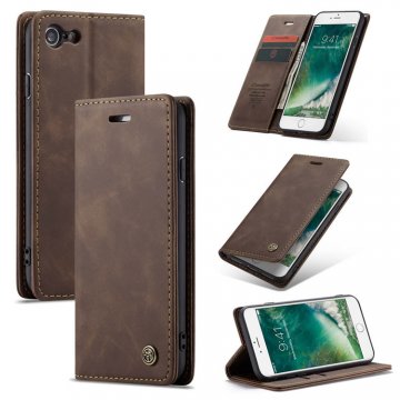 CaseMe iPhone 7/8 Wallet Stand Magnetic Flip Case Coffee