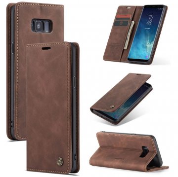 CaseMe Samsung Galaxy S8 Plus Wallet Kickstand Flip Case Coffee