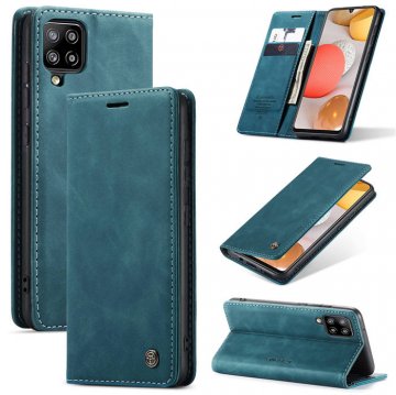 CaseMe Samsung Galaxy A42 5G Wallet Kickstand Magnetic Flip Case Blue