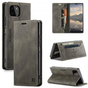 Autspace Samsung Galaxy A22 5G Wallet Magnetic Case Coffee