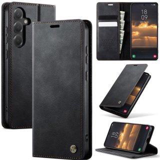 CaseMe Samsung Galaxy S25 Plus Magnetic Wallet Case with RFID Blocking Black