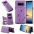 Samsung Galaxy Note 8 Bee and Cat Card Slots Stand Cover Purple