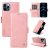 YIKATU iPhone 13 Pro Skin-touch Wallet Kickstand Case Pink