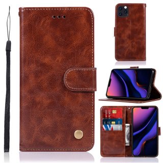 iPhone 11 Premium Vintage Wallet Kickstand Case Coffee