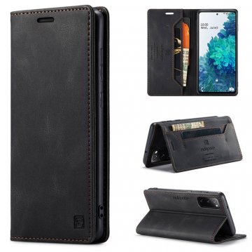 Autspace Samsung Galaxy S20 FE Wallet Kickstand Magnetic Case Black