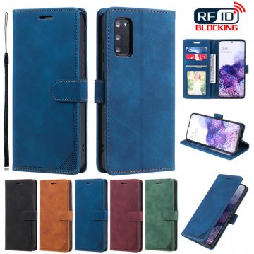 Samsung Galaxy S20 Plus Wallet RFID Blocking Kickstand Case Blue
