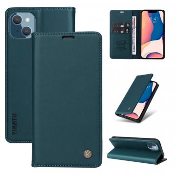 YIKATU iPhone 14 Plus Wallet Kickstand Magnetic Case Blue