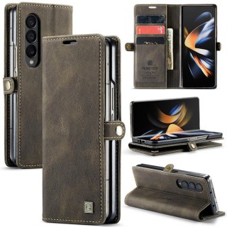 Autspace Samsung Galaxy Z Fold4 Wallet Kiskstand Case Coffee