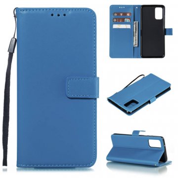 Samsung Galaxy S20 Plus Wallet Kickstand Magnetic PU Leather Case Sky Blue