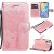 iPhone 12 Mini Embossed Tree Cat Butterfly Wallet Stand Case Rose Gold