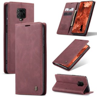 CaseMe Xiaomi Redmi Note 9 Pro Wallet Magnetic Flip Case Red