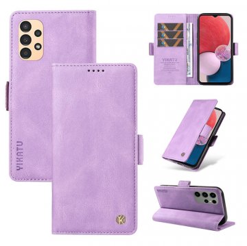 YIKATU Samsung Galaxy A23 4G Skin-touch Wallet Kickstand Case Purple