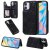 iPhone 12 Luxury Butterfly Magnetic Card Slots Stand Case Black