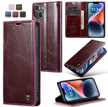 CaseMe iPhone 14 Wallet Stand Magnetic Case Red
