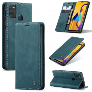 CaseMe Samsung Galaxy M30S/M21 Wallet Kickstand Case Blue