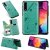 Samsung Galaxy A50 Bee and Cat Magnetic Card Slots Stand Cover Green