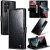 CaseMe Samsung Galaxy S22 Ultra Wallet Kickstand Magnetic Case Black