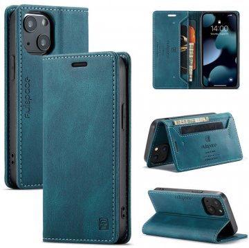 Autspace iPhone 13 Mini RFID Blocking Wallet Case Blue