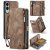 CaseMe Samsung Galaxy S25 Edge Wallet Magnetic Case with Wrist Strap Coffee