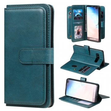 Samsung Galaxy S10 Plus Multi-function 10 Card Slots Wallet Case Dark Green