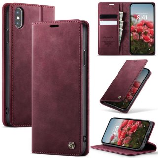 CaseMe iPhone XS Max Magnetic Wallet Case with RFID Blocking Red