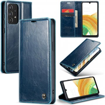 CaseMe Samsung Galaxy A33 5G Wallet Kickstand Magnetic Case Blue