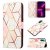 Marble Pattern Moto E30/E40 Wallet Stand Case Pink White