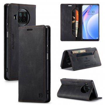 Autspace Xiaomi Mi 10T Lite Wallet Kickstand Magnetic Case Black