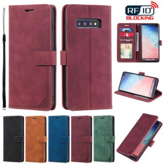 Samsung Galaxy S10 Plus Wallet RFID Blocking Kickstand Case Red