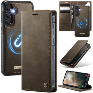 CaseMe Samsung Galaxy A35 2-in-1 Magnetic Wallet Case with RFID Blocking Coffee