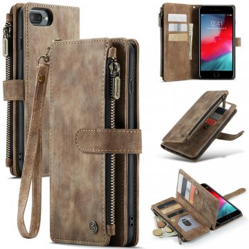 CaseMe iPhone 7 Plus/8 Plus Wallet Kickstand Retro Case Coffee