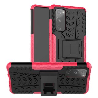 Samsung Galaxy S20 FE Hybrid Rugged PC + TPU Kickstand Case Rose