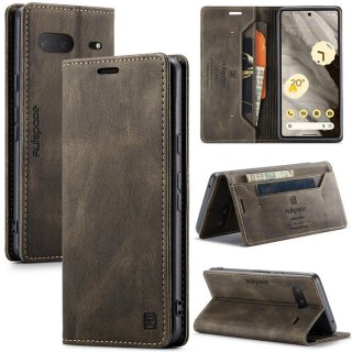 Autspace Google Pixel 7 RFID Blocking Wallet Case Coffee