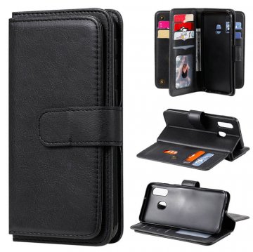Samsung Galaxy A40 Multi-function 10 Card Slots Wallet Case Black