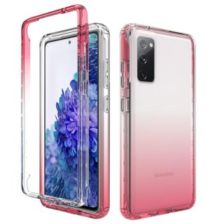 Samsung Galaxy S20 FE Shockproof Clear Gradient Cover Red