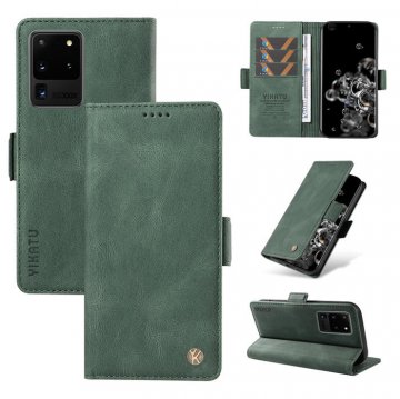 YIKATU Samsung Galaxy S20 Ultra Skin-touch Wallet Kickstand Case Green