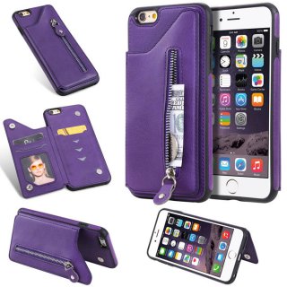 iPhone 6 Plus/6s Plus Wallet Magnetic Stand Shockproof Cover Purple