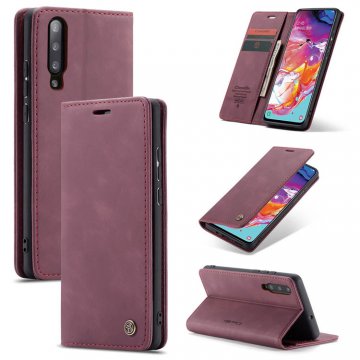 CaseMe Samsung Galaxy A70 Wallet Kickstand Magnetic Case Red