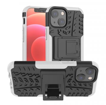 iPhone 13 Anti-Slip Dual Layer Hybrid Kickstand Case White