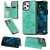 iPhone 12 Pro Max Luxury Butterfly Magnetic Card Slots Stand Case Green