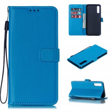 Samsung Galaxy A70 Wallet Kickstand Magnetic Leather Case Sky Blue