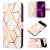 Marble Pattern Google Pixel 6 Pro Wallet Stand Case Pink White