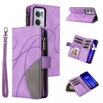 OnePlus Nord CE 2 5G Zipper Wallet Magnetic Stand Case Purple