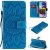 Samsung Galaxy A51 5G Embossed Sunflower Wallet Stand Case Blue