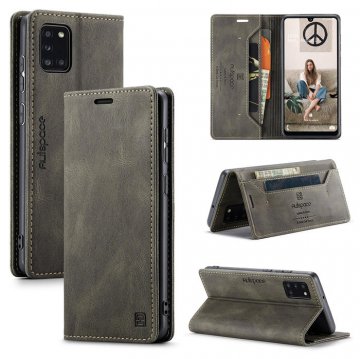 Autspace Samsung Galaxy A31 Wallet Magnetic Case Coffee