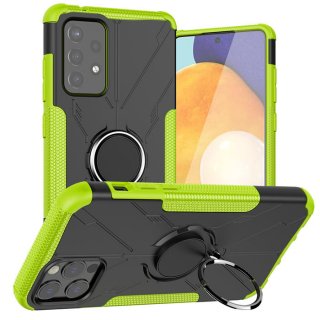 Samsung Galaxy A72 Hybrid Rugged Ring Kickstand Case Green