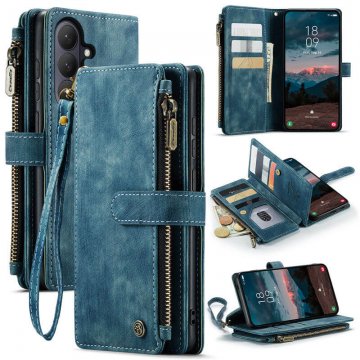 CaseMe Samsung Galaxy S26 Plus Wallet Kickstand Case with Wrist Strap Blue