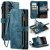 CaseMe Samsung Galaxy S26 Plus Wallet Kickstand Case with Wrist Strap Blue