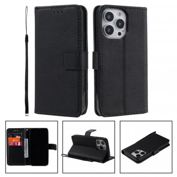 iPhone 13 Pro Max Wallet Kickstand Magnetic Case Black
