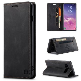 Autspace Samsung Galaxy S10 Wallet Kickstand Magnetic Case Black